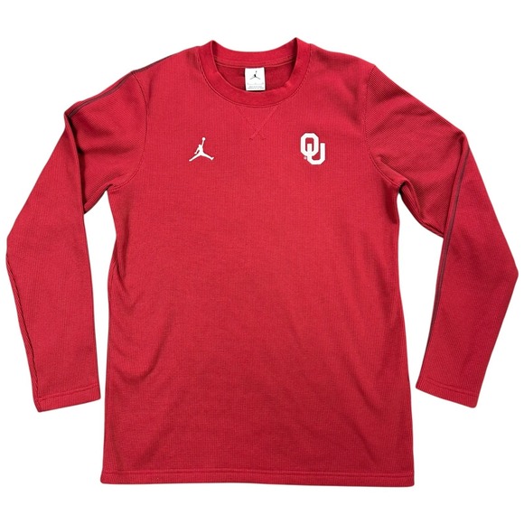Nike Other - Oklahoma Sooners X Air Jordan Thermal Shirt Mens XXL Waffle Knit Fleece Lined